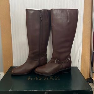 Women’s Lauren Ralph Lauren tall brown boots size 8
